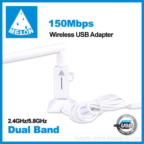 2.4GHz/5.8GHz dual band 6dBi portable wireless usb adapter & Wifi signal receiver